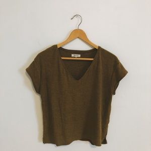 MADEWELL green vneck tshirt